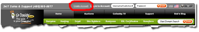 Регистрация в GoDaddy.com Регистрация в GoDaddy.com